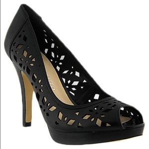 NEW Franco Sarto Vial Black Cut Out Design Heels